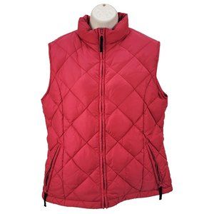 Duluth Trading Goose Down Vest Women Medium Pink 33416 Sleeveless Full Zip Warm